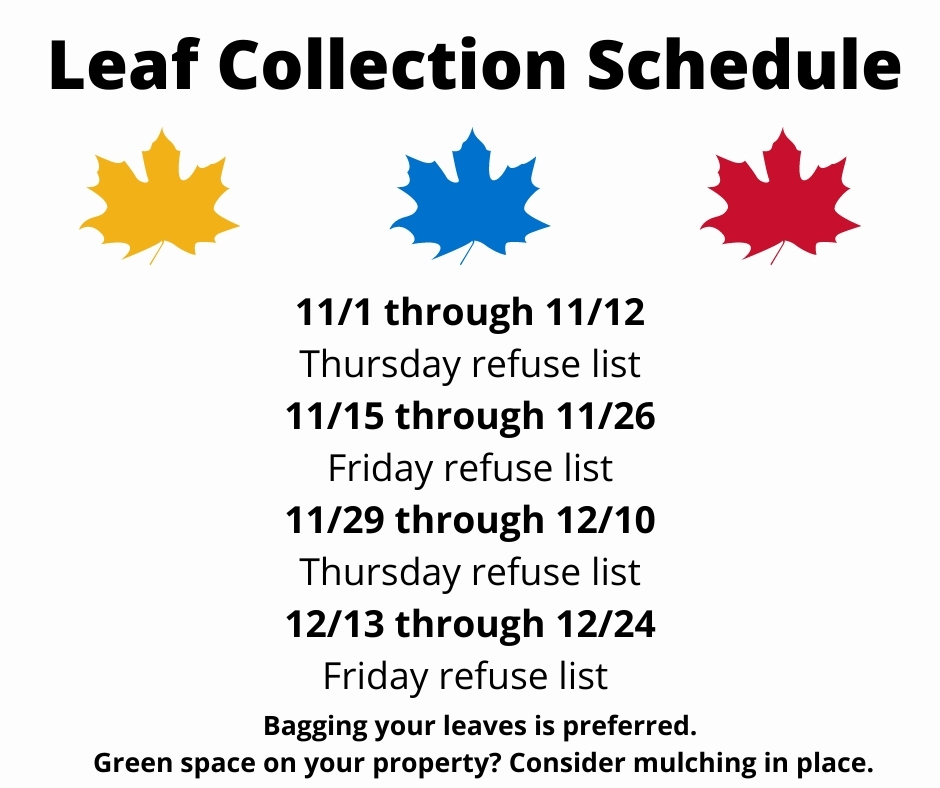 VTMK 2021 leaf collection schedule